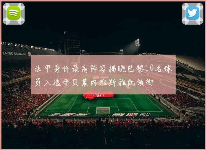 法甲身价最高阵容揭晓巴黎10名球员入选登贝莱内维斯雅凯领衔